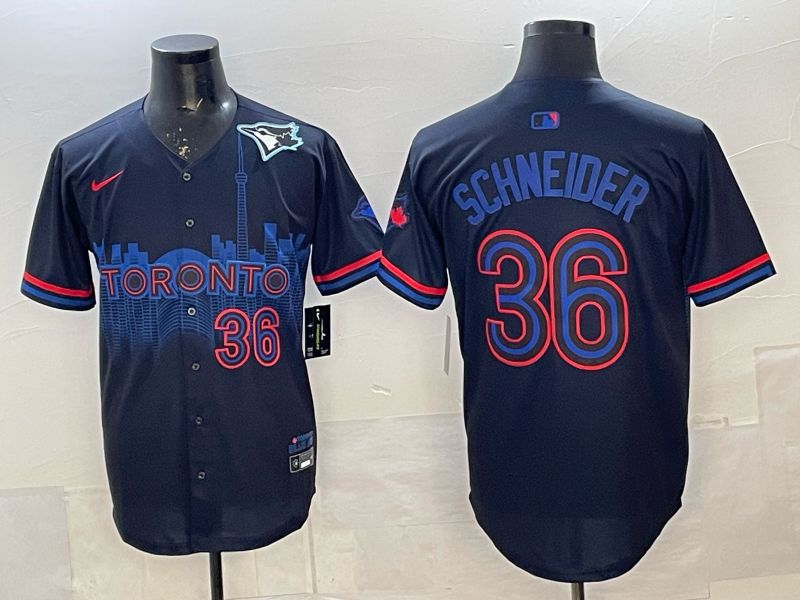 Men 2025 Nike Toronto Blue Jays #36 Schneider Blue Game MLB Jersey 011